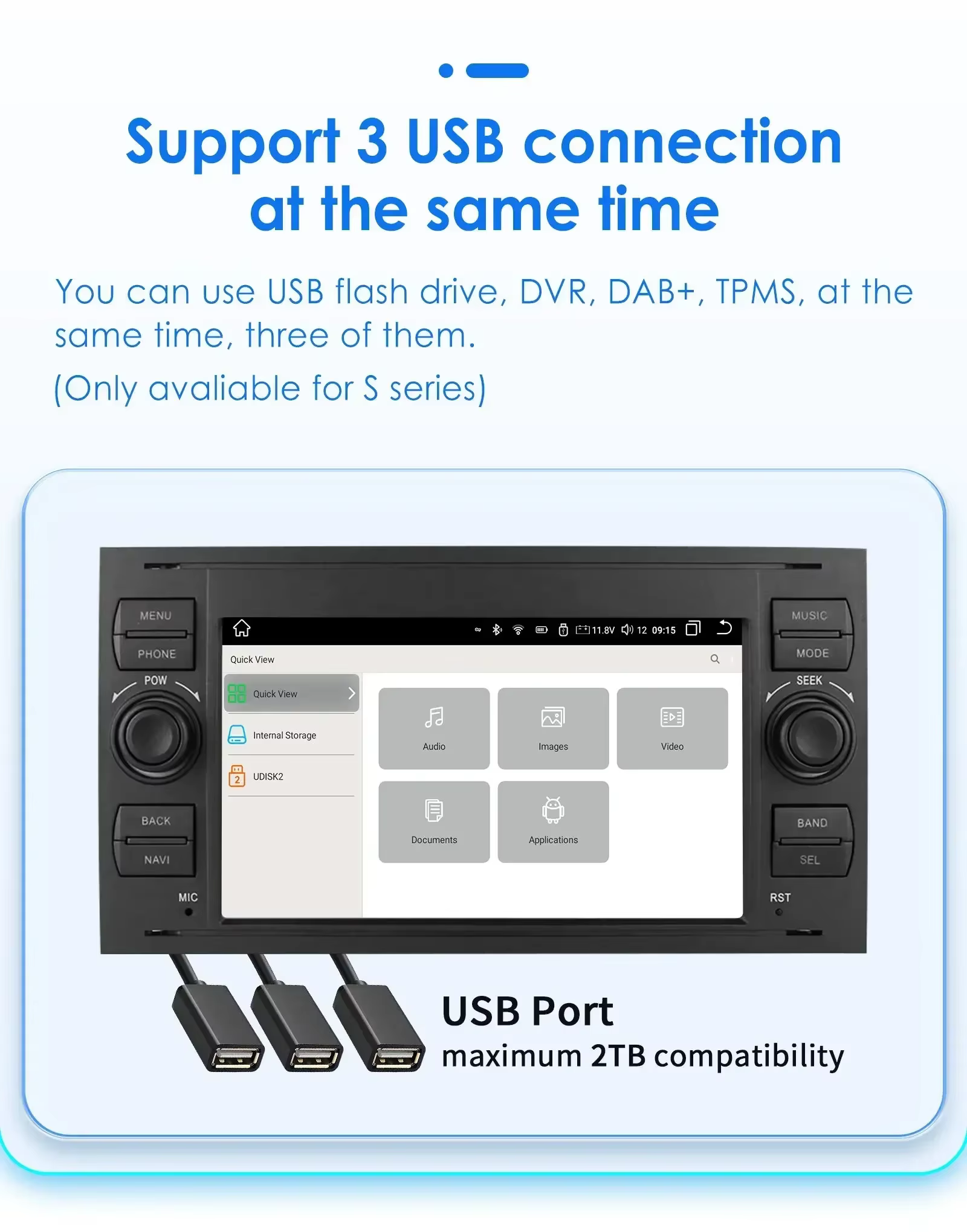 Hizpo Autoradio 2 DIN Android GPS CarPlay para Ford Focus - imagen 4