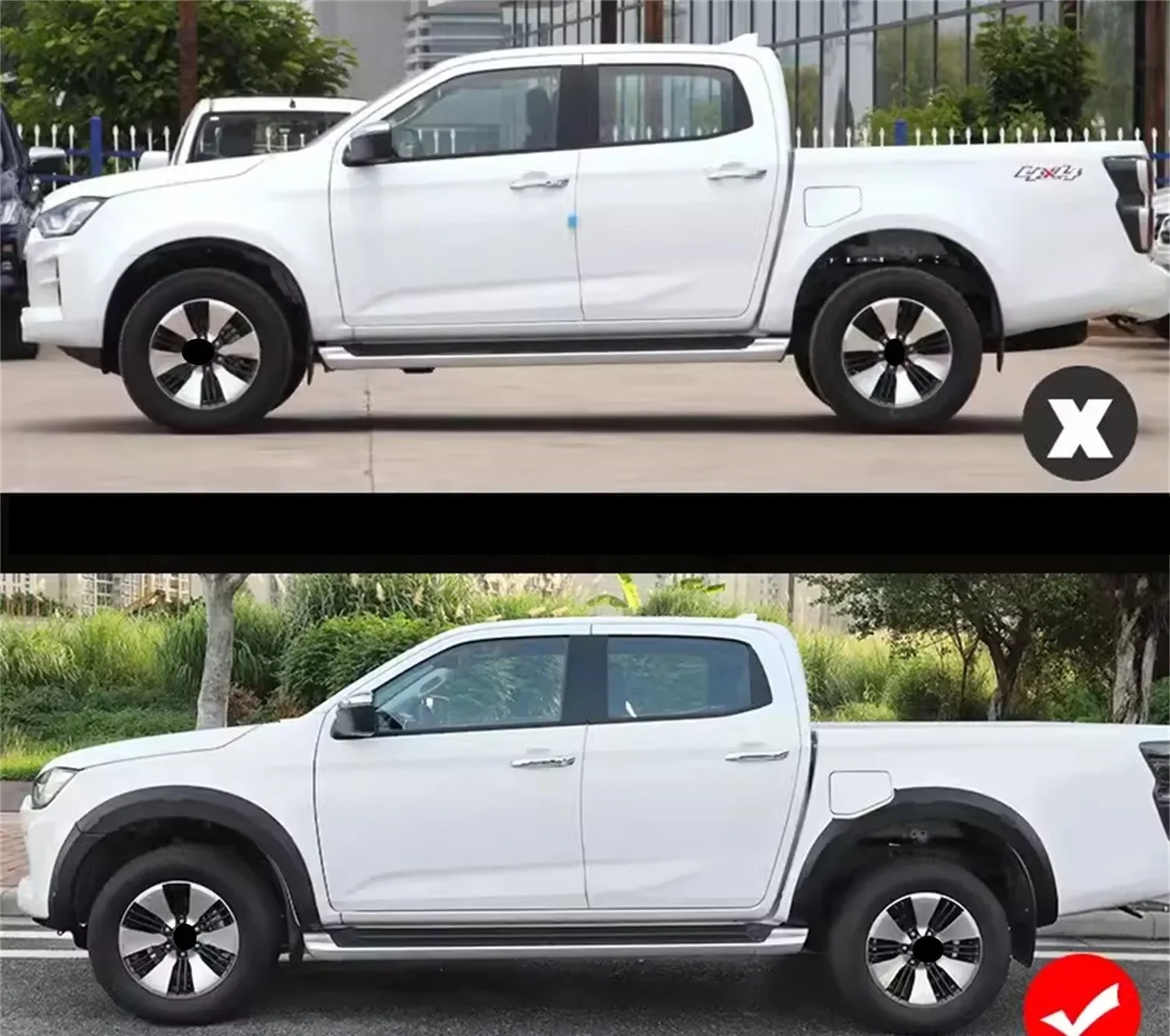 Guardabarros de coche, Protector de cejas de rueda de arco, pegatina de guardabarros para Isuzu Dmax 2021 - imagen 2