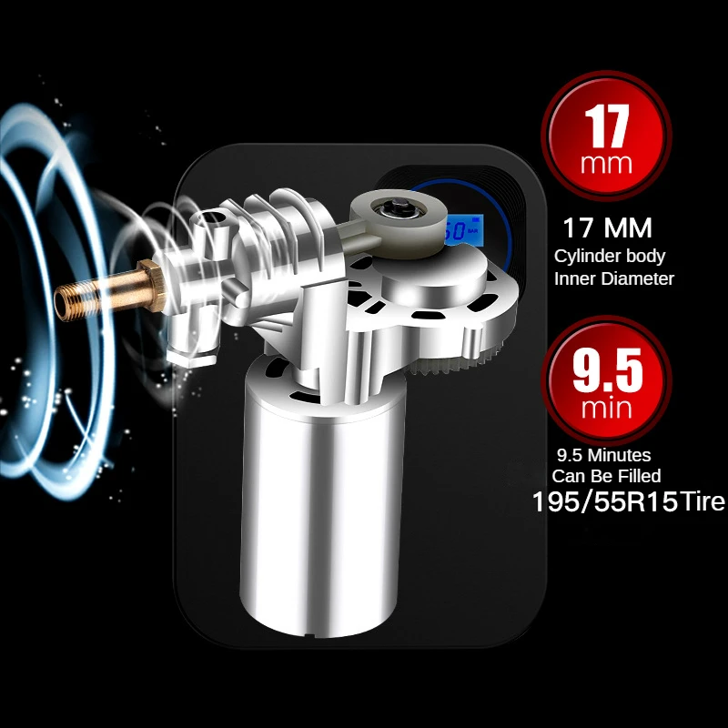 EAFC-Bomba infladora portátil para coche, inflador de neumáticos, compresor de aire, pantalla Digital, estilo con cable/inalámbrico - imagen 4