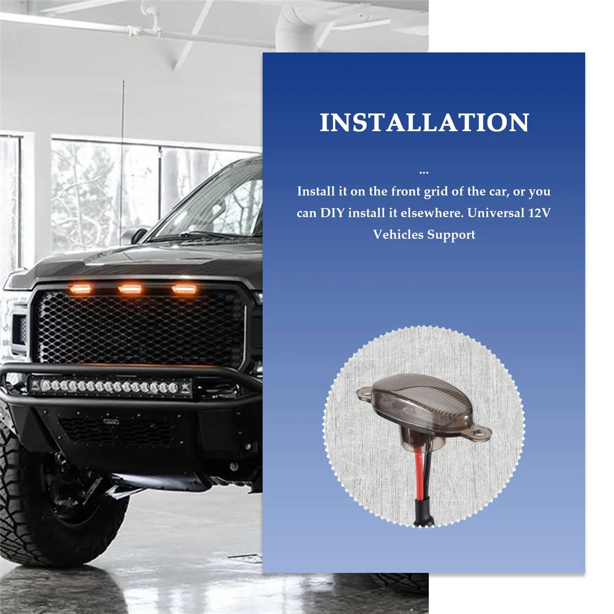 Luces LED ámbar de parrilla estilo Raptor para Ford F-150 2009-2018 - imagen 4