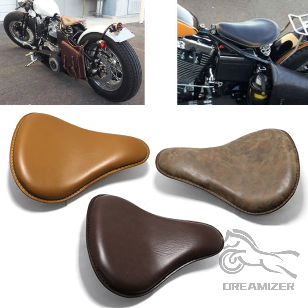 Asiento individual de cuero envejecido para Sportster y Softail - imagen 2