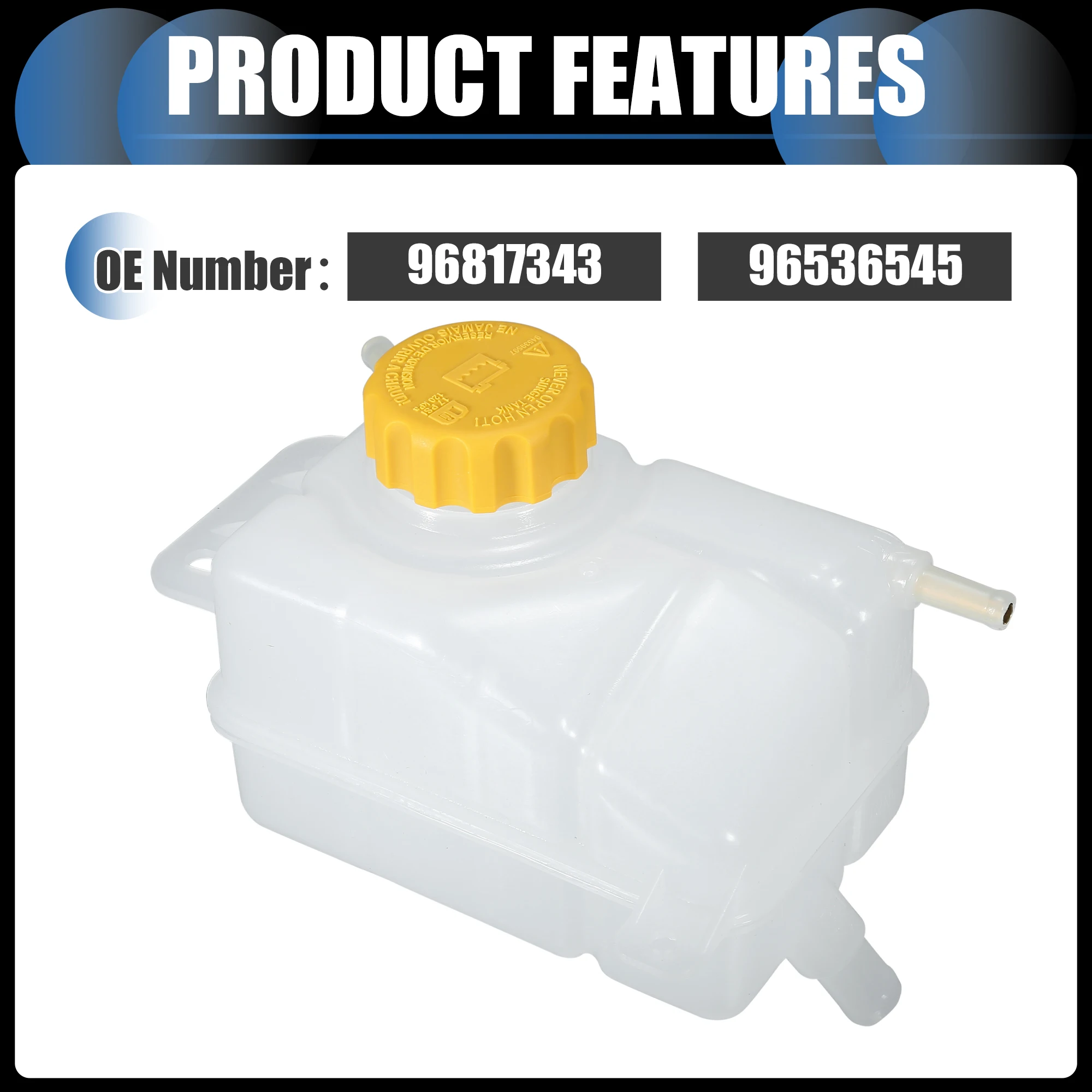 Tanque de expansión refrigerante con tapa para Chevrolet Aveo 1.6 2004-2008 - OEM 96817343 - imagen 5