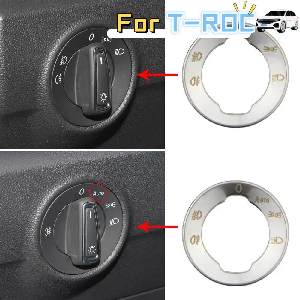 Adhesivo decorativo panel faro VW T-Roc 2017-2022 – Acero inoxidable