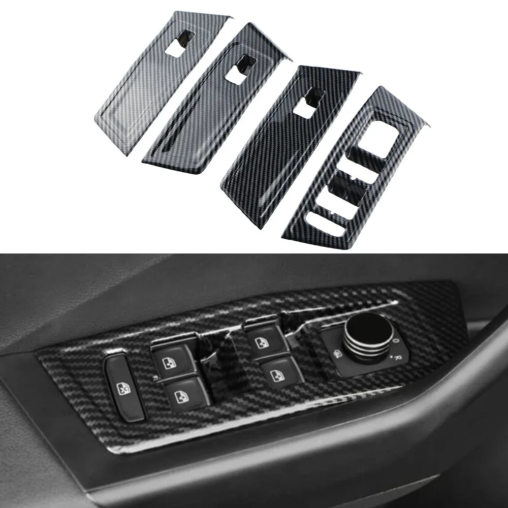 Pegatina para panel de elevalunas efecto carbono VW T-Roc 2018-2024