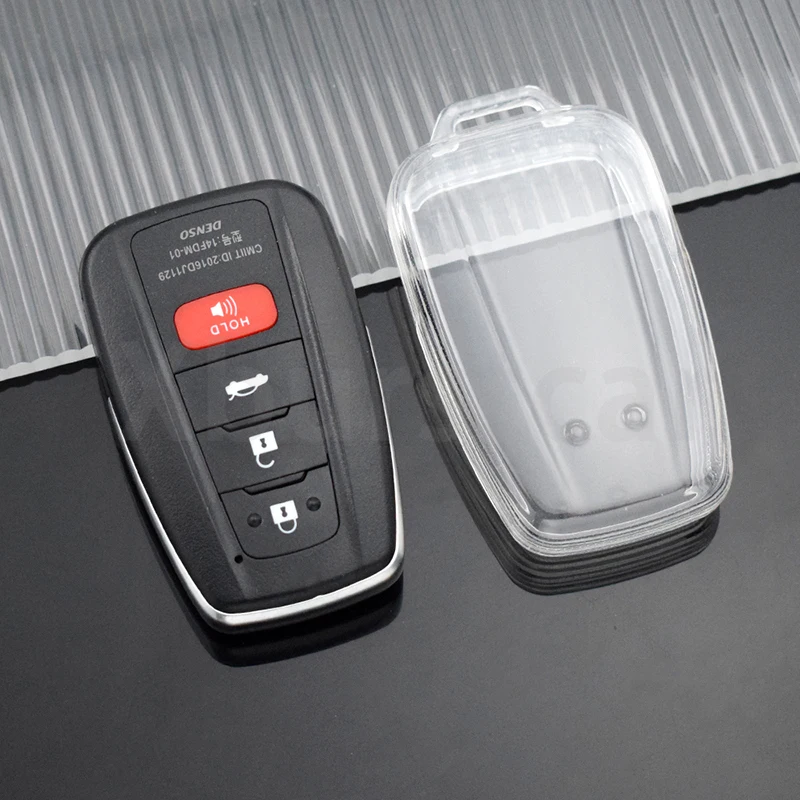 Detalle de la carcasa remota transparente para llave Toyota