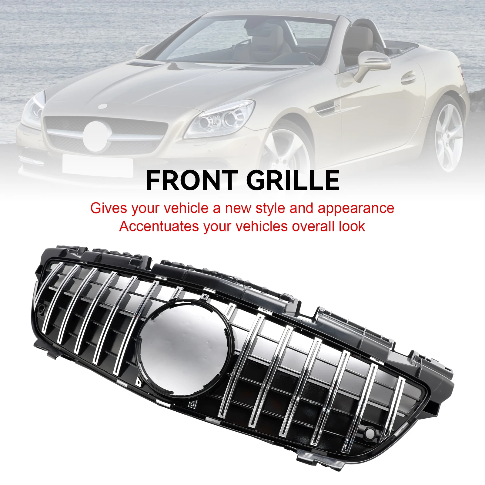 Rejilla radiador Mercedes SLK55 R172 cromada 2011-2016 - imagen 3