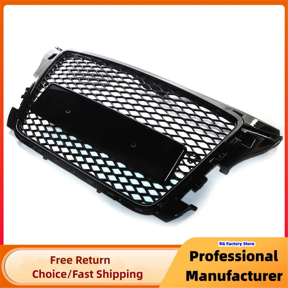 Rejilla de parachoques delantero de coche para Audi A3 S3 8P 2008-2012 rejillas de carreras negras brillantes rejilla superior estilo RS3 cubierta de parrilla de panal - imagen 2