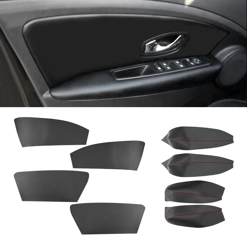 Reposabrazos puerta Renault Megane 3 de microfibra negro/gris compatible 2008-2014