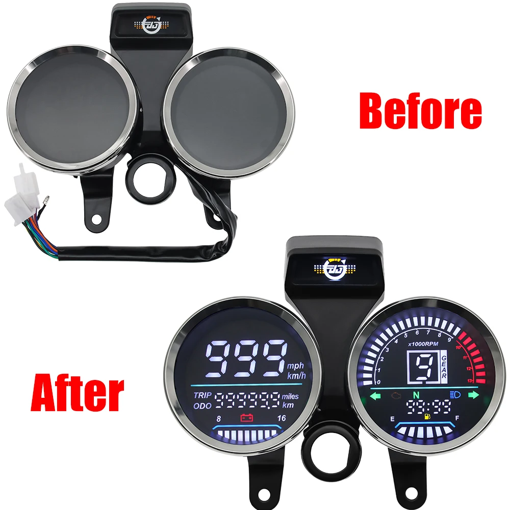 Tablero LED digital velocímetro y RPM con soporte – Suzuki GN 125