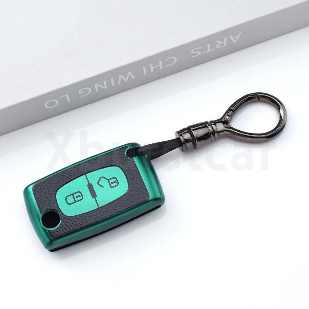 Funda llave de coche cuero TPU Citroen C3 C4 Picasso Peugeot Partner - imagen 3