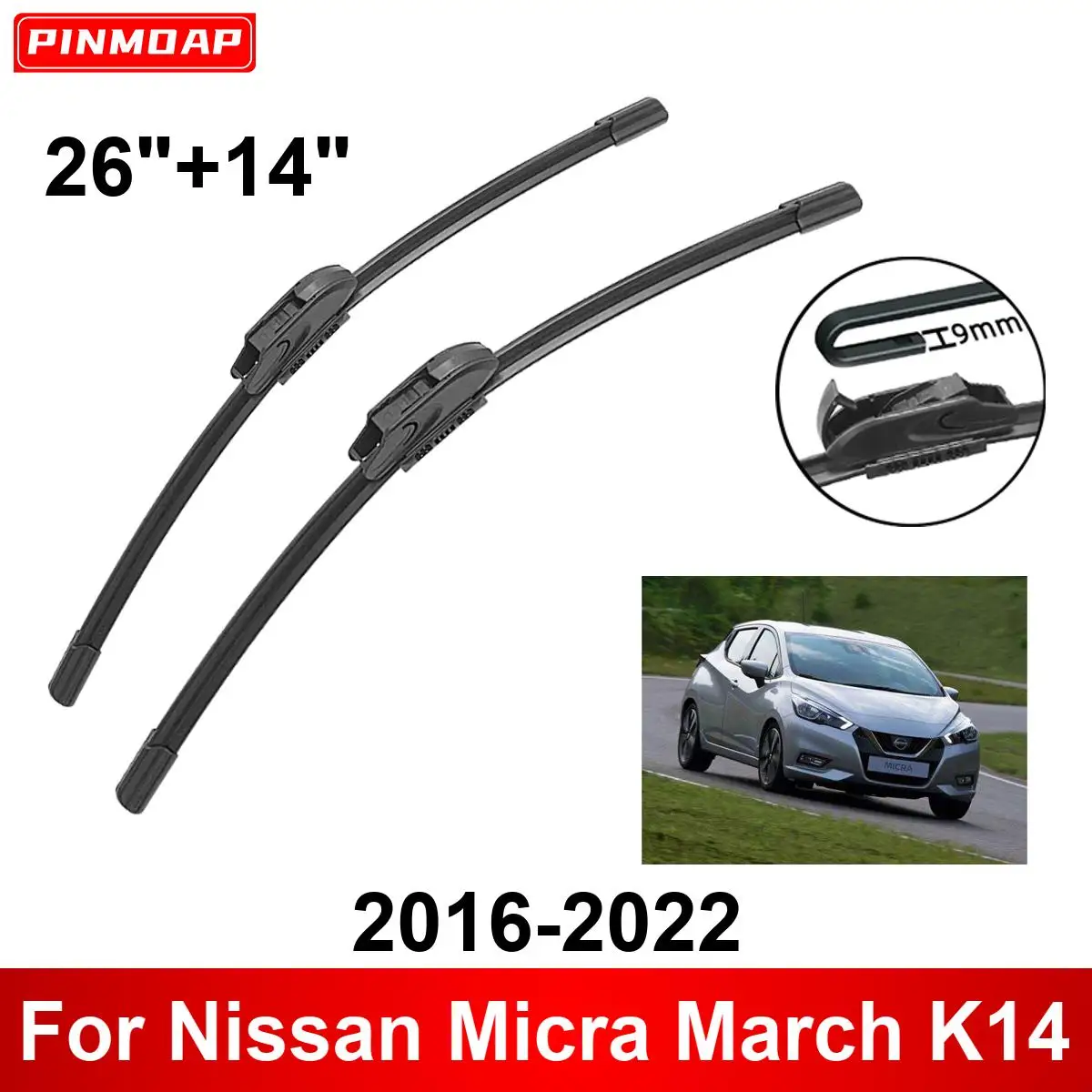 Limpiaparabrisas Nissan Micra K14 2016-2022 delanteros y traseros