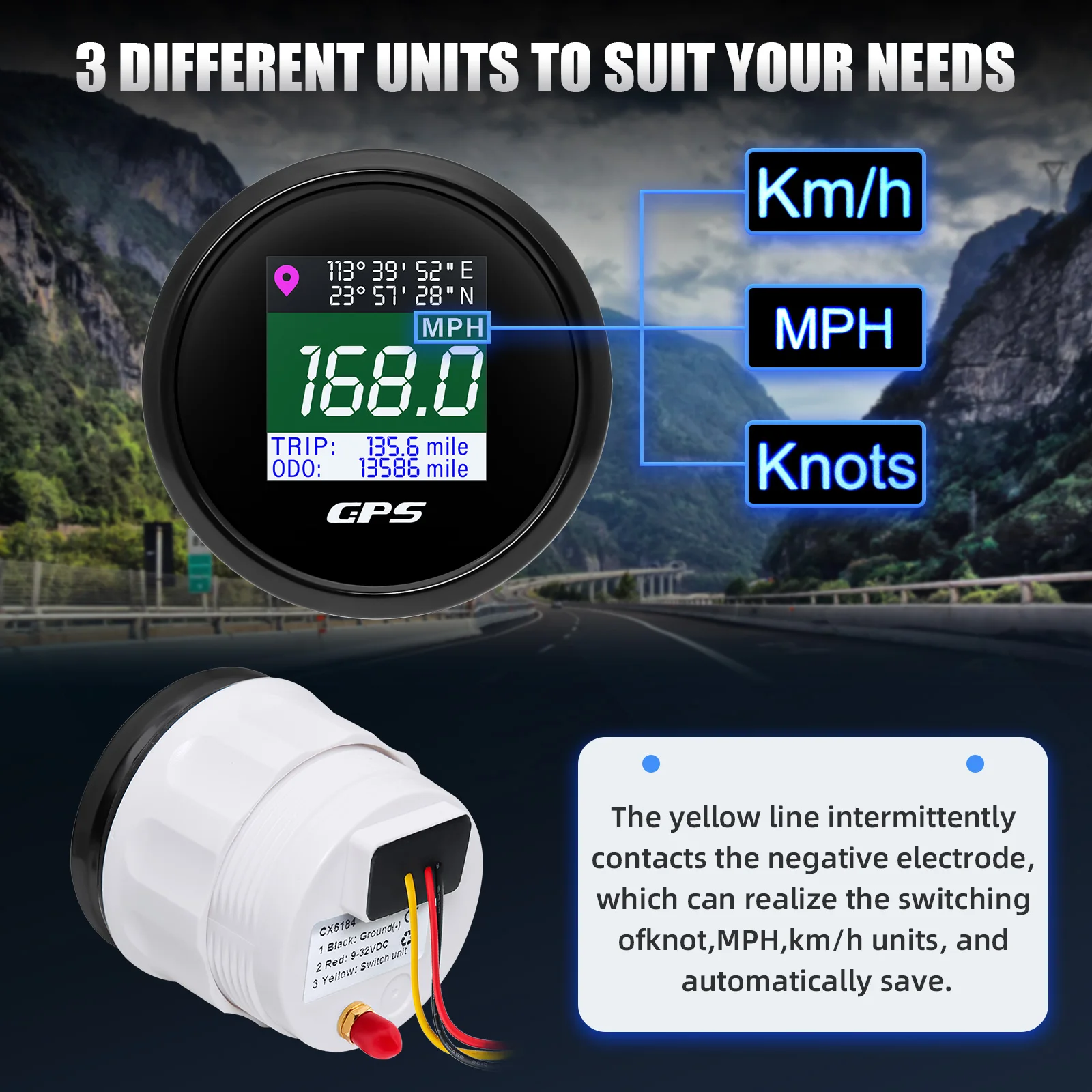 Velocímetro GPS impermeable con odómetro LCD para coche y moto - imagen 4