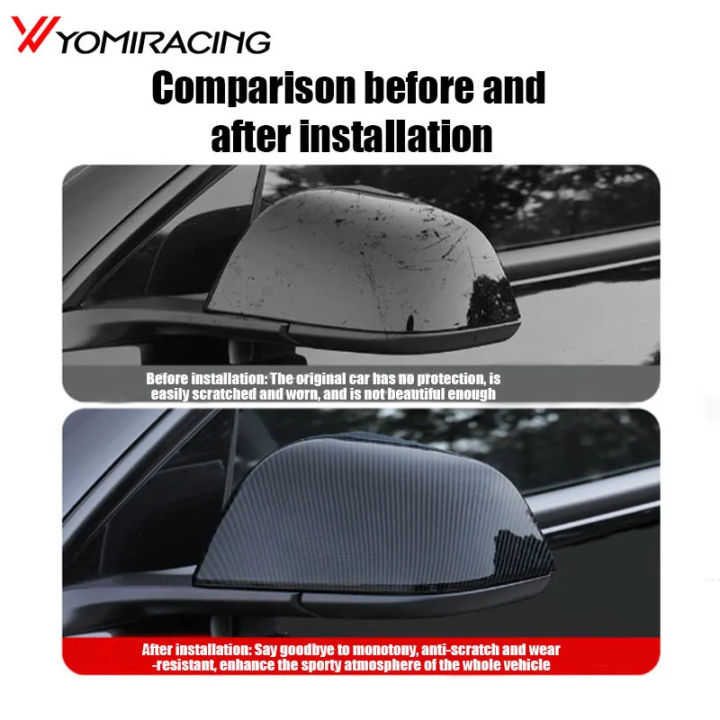 Fundas espejo fibra de carbono YOMI para Tesla Model 3/Y 2024