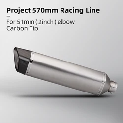 Silenciador de escape universal para moto de fibra de carbono 51 mm