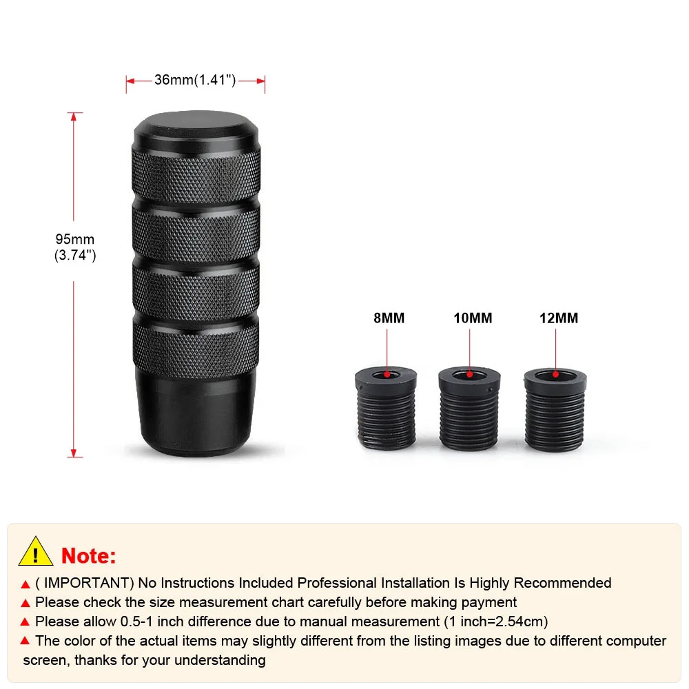 Pomo de cambio de aluminio antideslizante universal – M8/M10/M12 - imagen 2