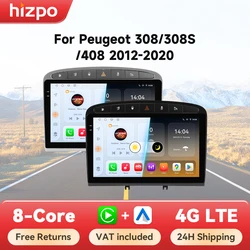 Radio 2 DIN Hizpo con CarPlay y Android Auto para Peugeot 308/408