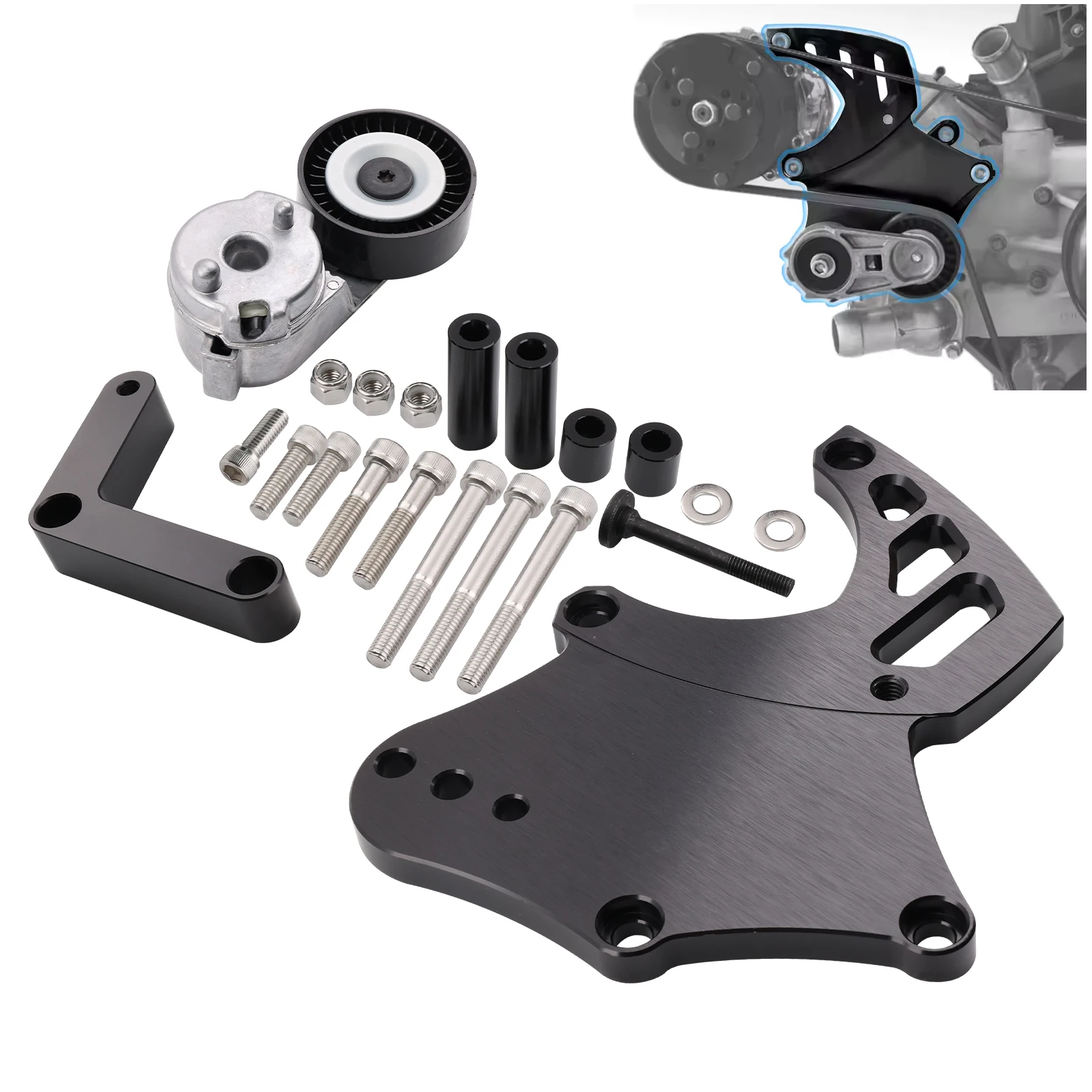 Kit soporte compresor A/C con tensor Sanden para Chevrolet GMC