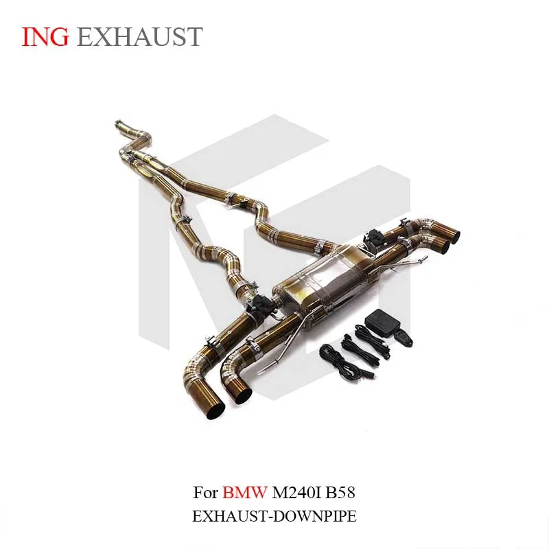 Catback de titanio ING para BMW M240i B58 con silenciador electrónico - imagen 2