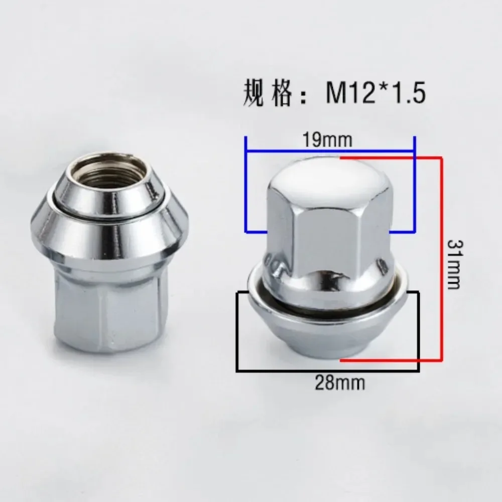 20 piezas tuercas de rueda, tornillos para Ford Focus Mondeo Kuga EcoSport M12x1,5 hexagonal 19mm de espesor 31mm - imagen 2