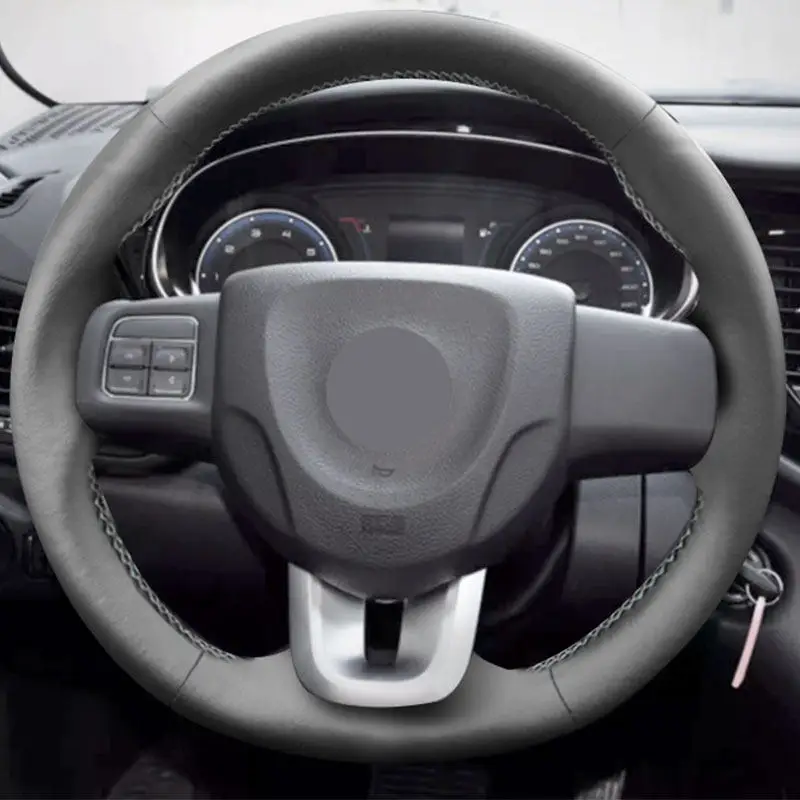 Funda volante cuero microfibra negro cosido a mano – FIAT Viaggio 2017
