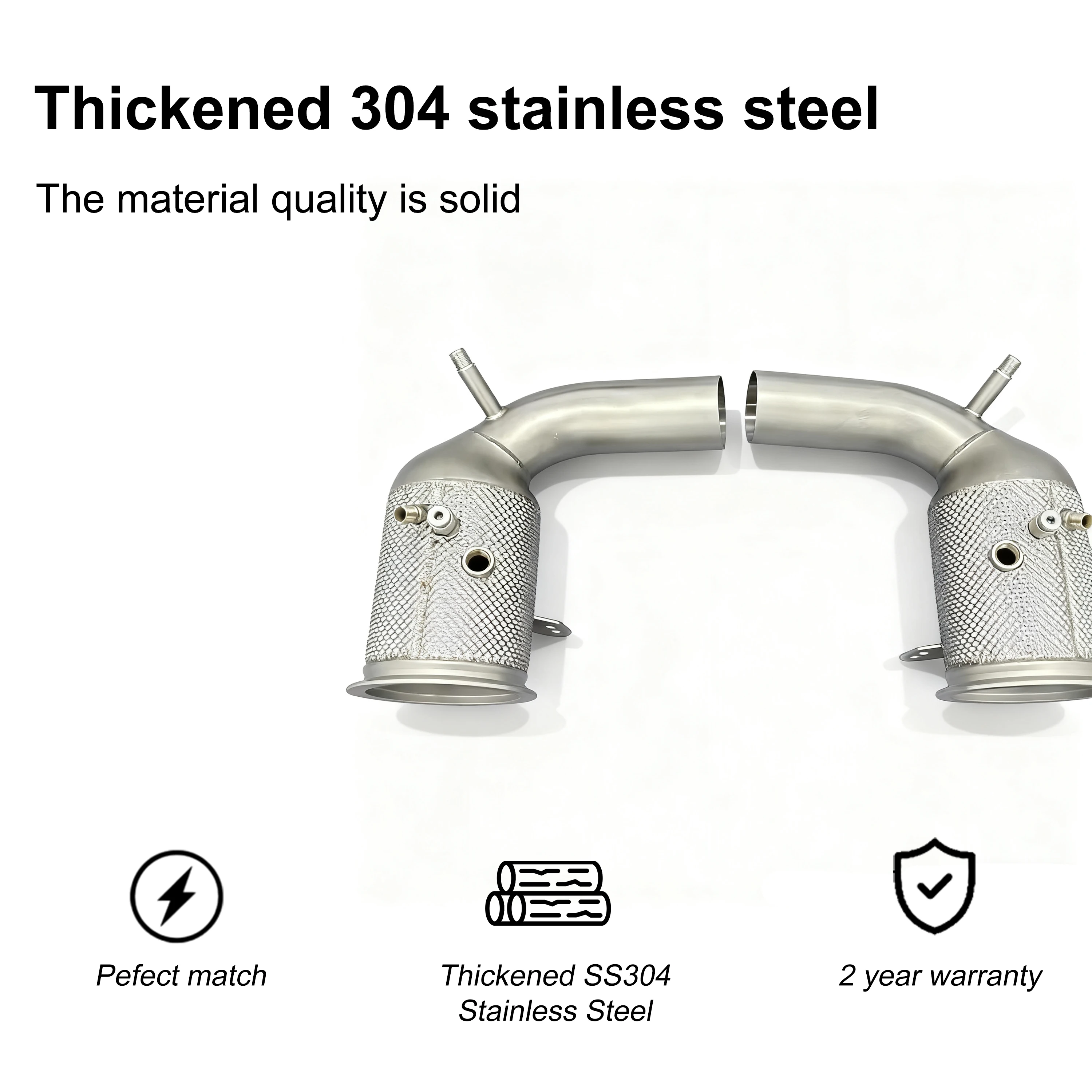 ACE Adecuado para Porsche 911 992 Carrera Targa 3.0T SUS304 Bajante con tres cabezales catalíticos ternarios Tubo de escape de flujo libre - imagen 4