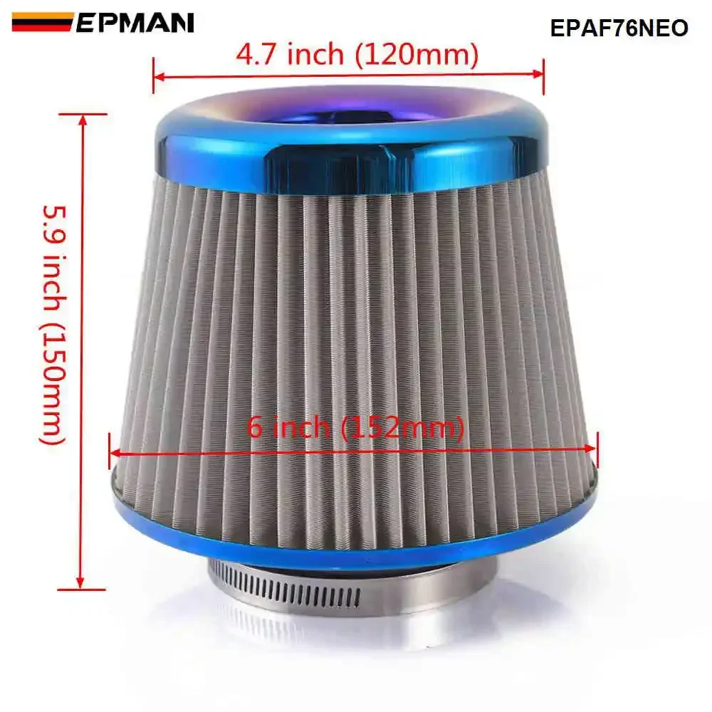 Filtro de aire cónico admisión fría EPMAN de acero inoxidable - imagen 5