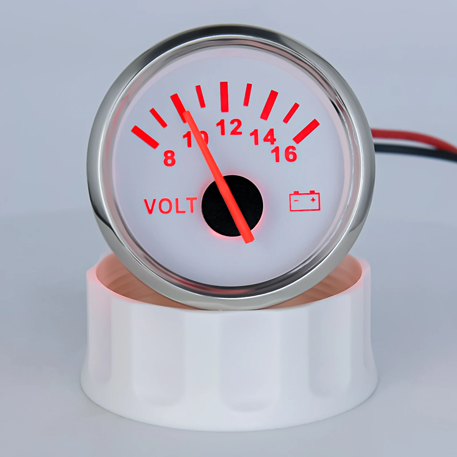 Voltímetro AD universal de 52 mm impermeable, retroiluminado en rojo - imagen 4
