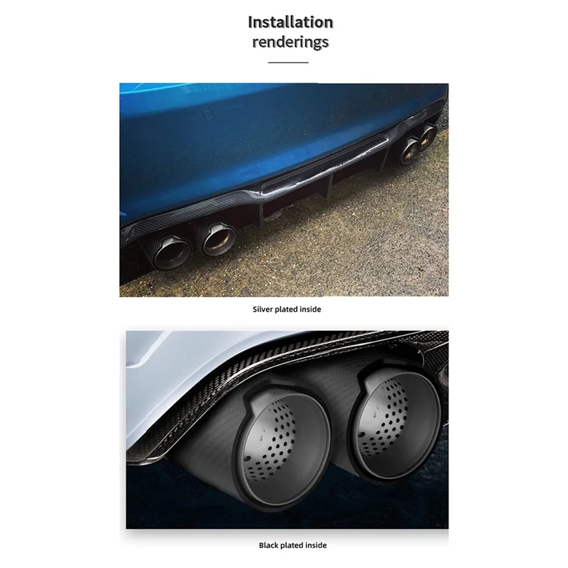 Tubo de escape trasero para BMW M2 M3 M135i-240i acabado negro 67mm - imagen 3