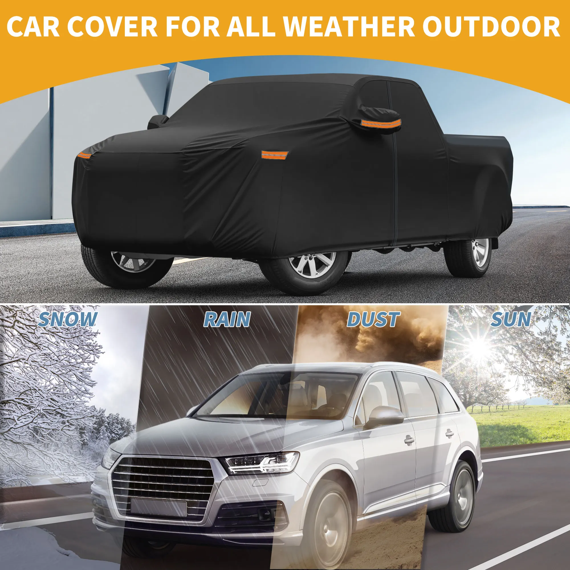 UXCELL Funda exterior impermeable coche con reflectantes – GMC Sierra - imagen 2