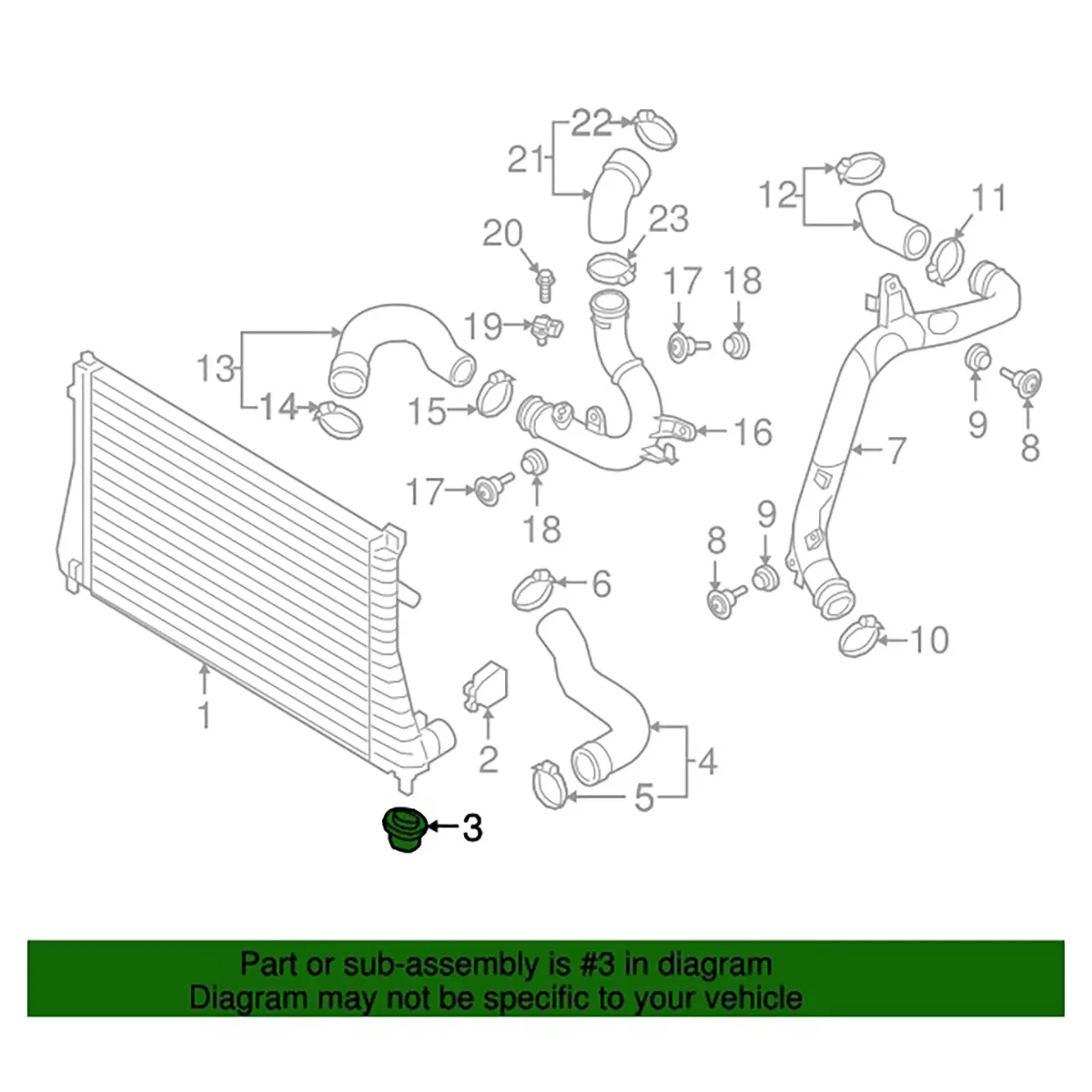 Soporte buje goma radiador e intercooler – VW Golf MK5, Jetta Mk4, Passat B6 - imagen 4