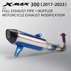 Tubo de escape completo de fibra de carbono para Yamaha XMAX 300