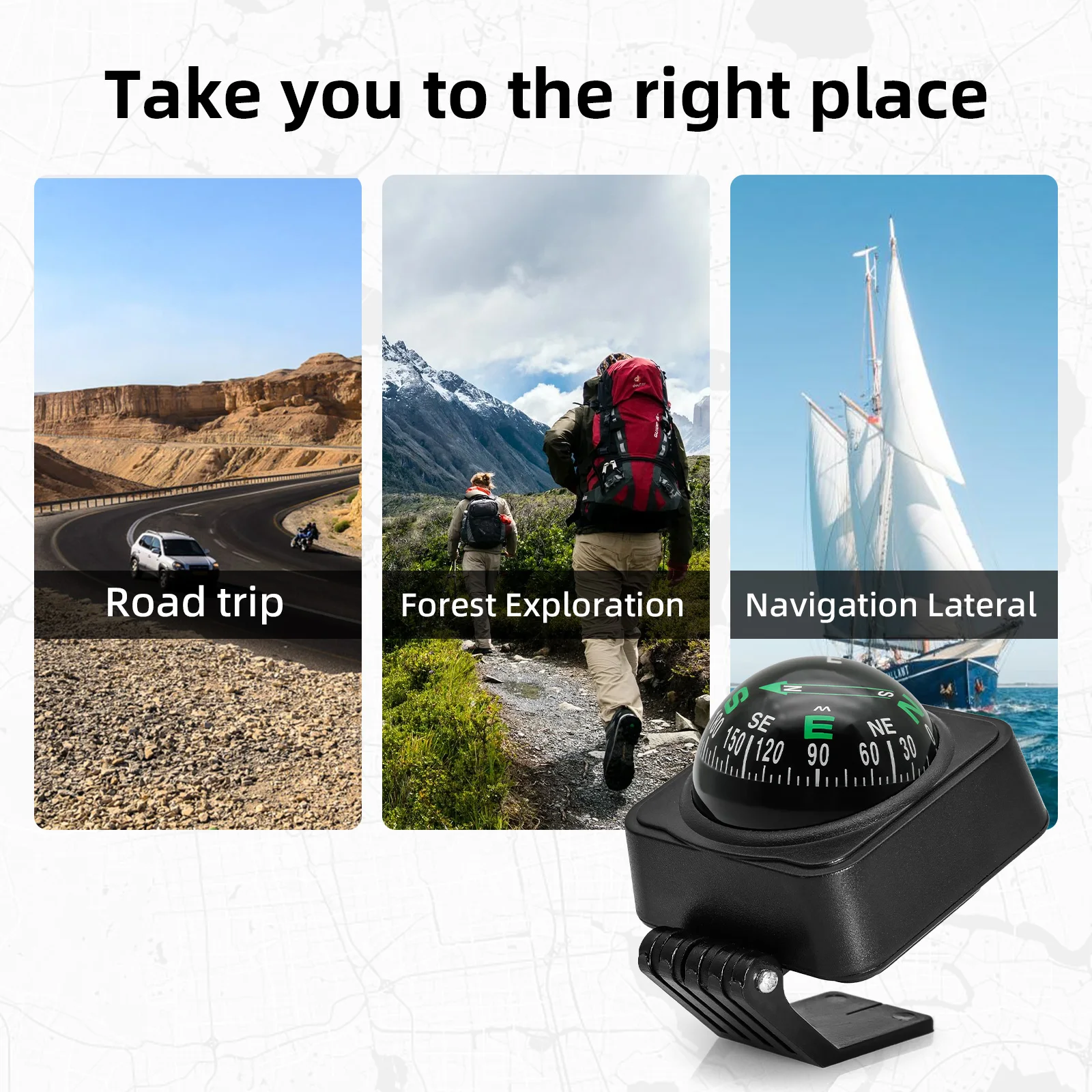 Brújula de coche en forma de bola