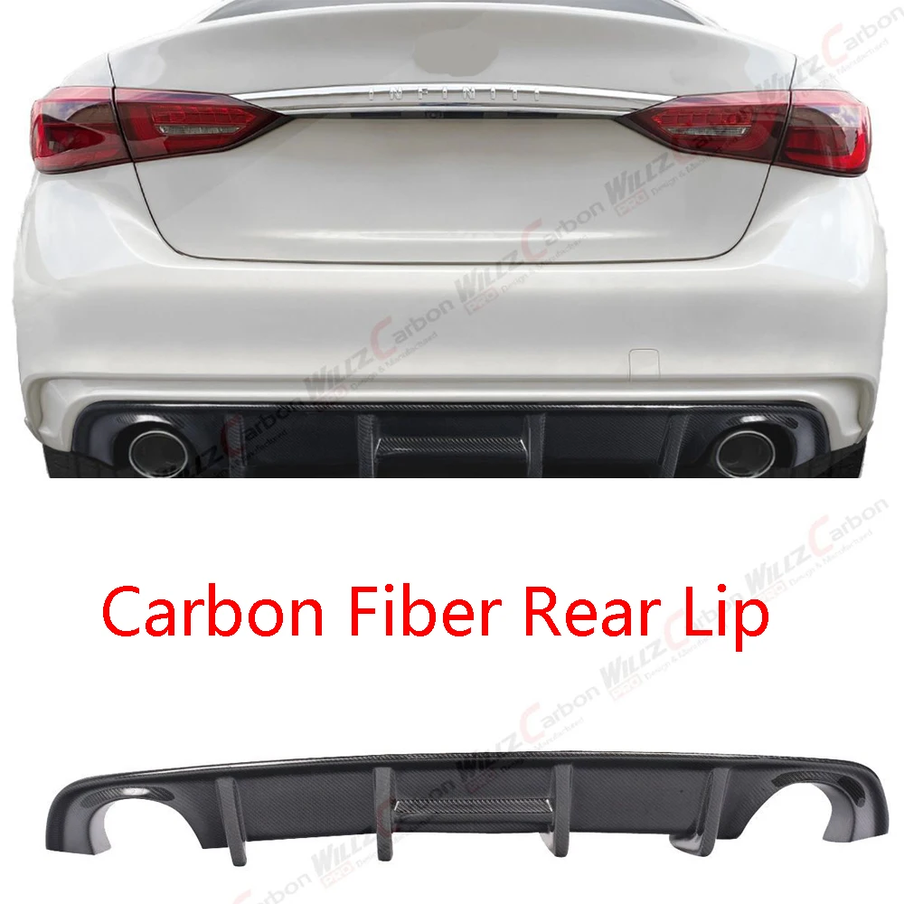Labio trasero de fibra de carbono para Nissan Infiniti Q50