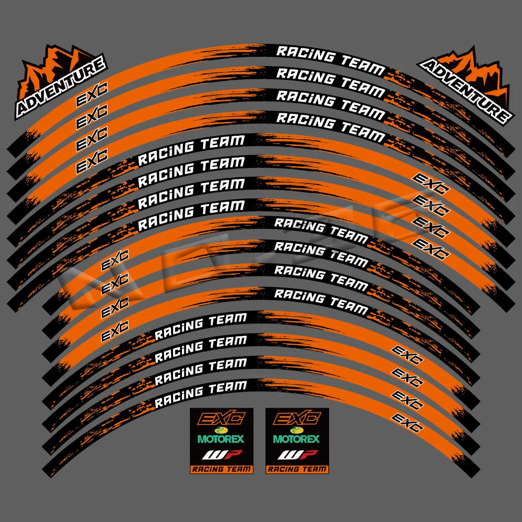 KTM EXC Pegatina Reflectante para Llanta Motocross - Cinta a Rayas - imagen 4