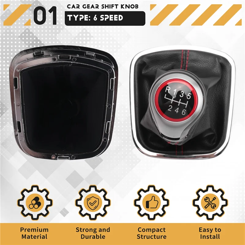 Pomo de cambio de 6 velocidades con fuelle para VW Polo 6R/6C - imagen 3