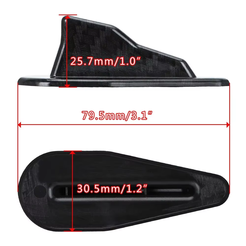 Aletas de tiburón para techo universal ABS, estilo EVO, negras - imagen 2
