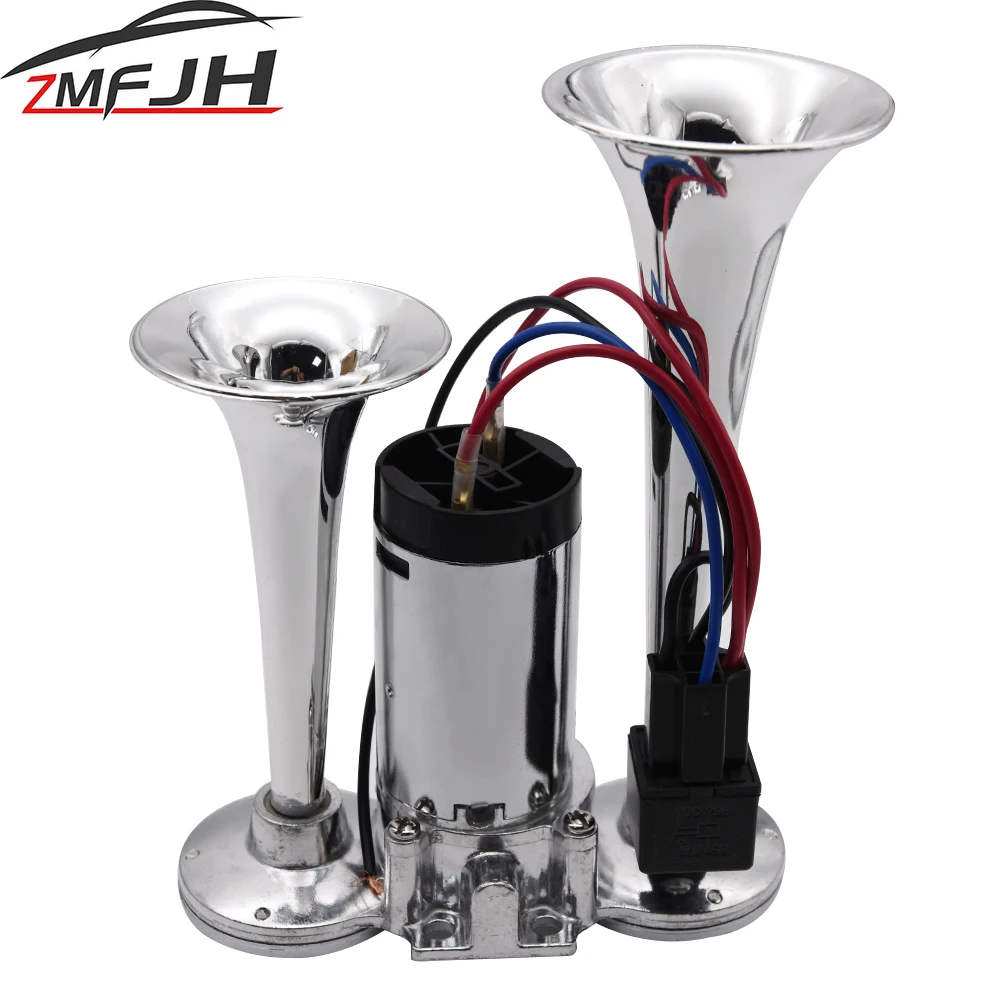 Bocina doble trompeta 12V 150dB – claxon eléctrico para coche y moto