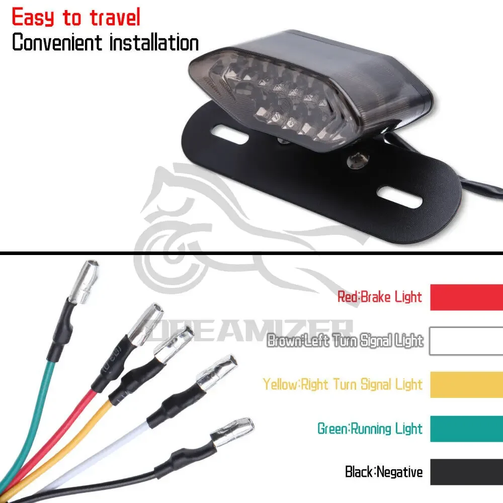 Luces LED intermitentes freno y matrícula para motocicleta - imagen 5