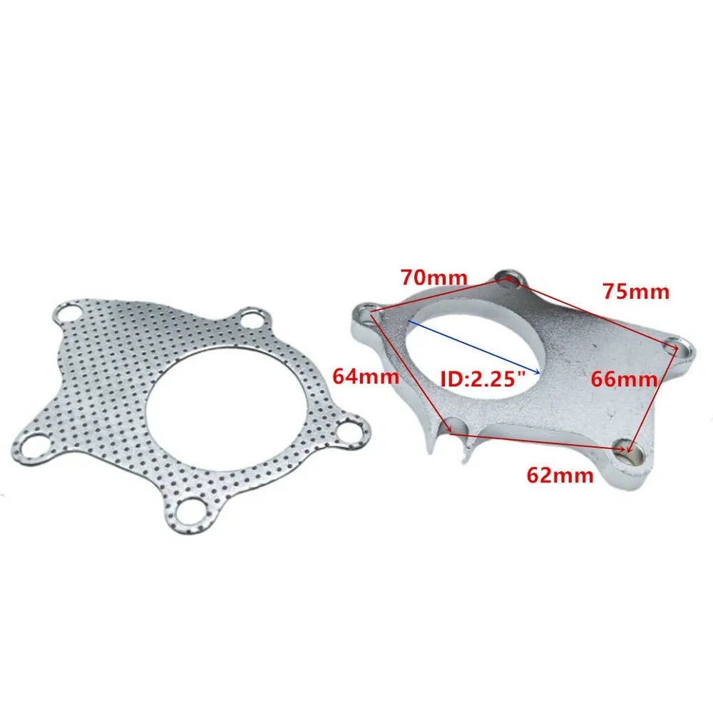 Tubo salida turbo acero inoxidable 2,5" 5 pernos 90º – Compatible T3/T4 T04E - imagen 5