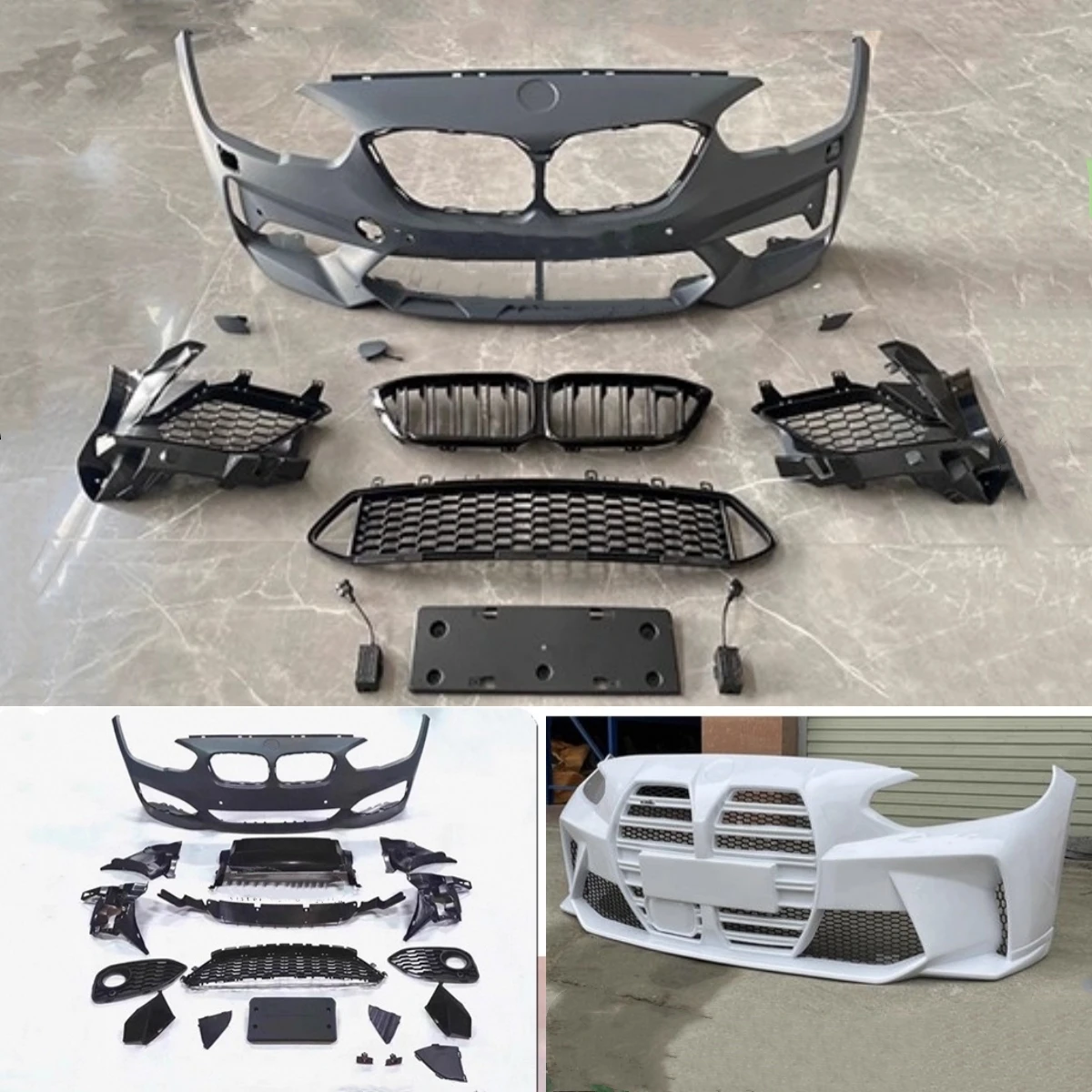 Conjunto de parachoques delantero para BMW Serie 1 F20 118i 116i 125i 2015 2016 modificado a M2C M3 MT estilo PP ABS Material Kit de coche