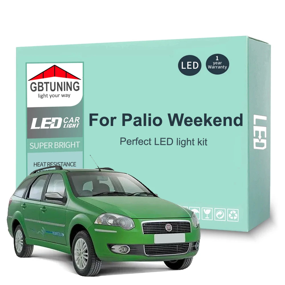 9 Uds accesorios de coches para Fiat Palio Weekend 2002-2011 2012 2013 2014 2015 2016 2017 2018 Canbus LED herramientas de bombilla Interior