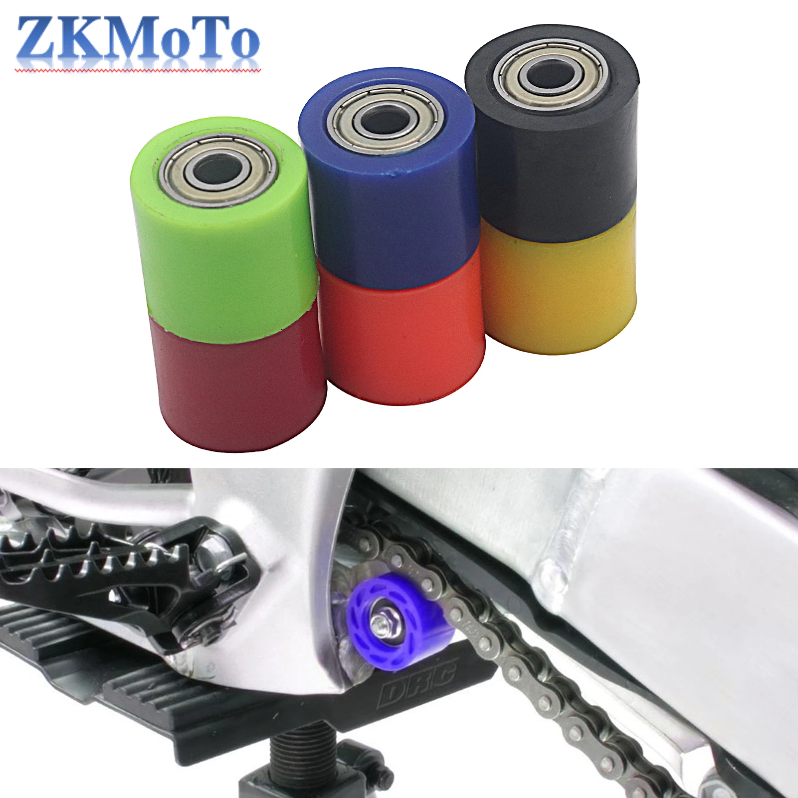 Guía de rueda tensora deslizante de rueda de polea de rodillo de cadena de transmisión de 8mm y 10mm para bicicleta de calle Enduro motocicleta Motocross ATV CRF CR XR