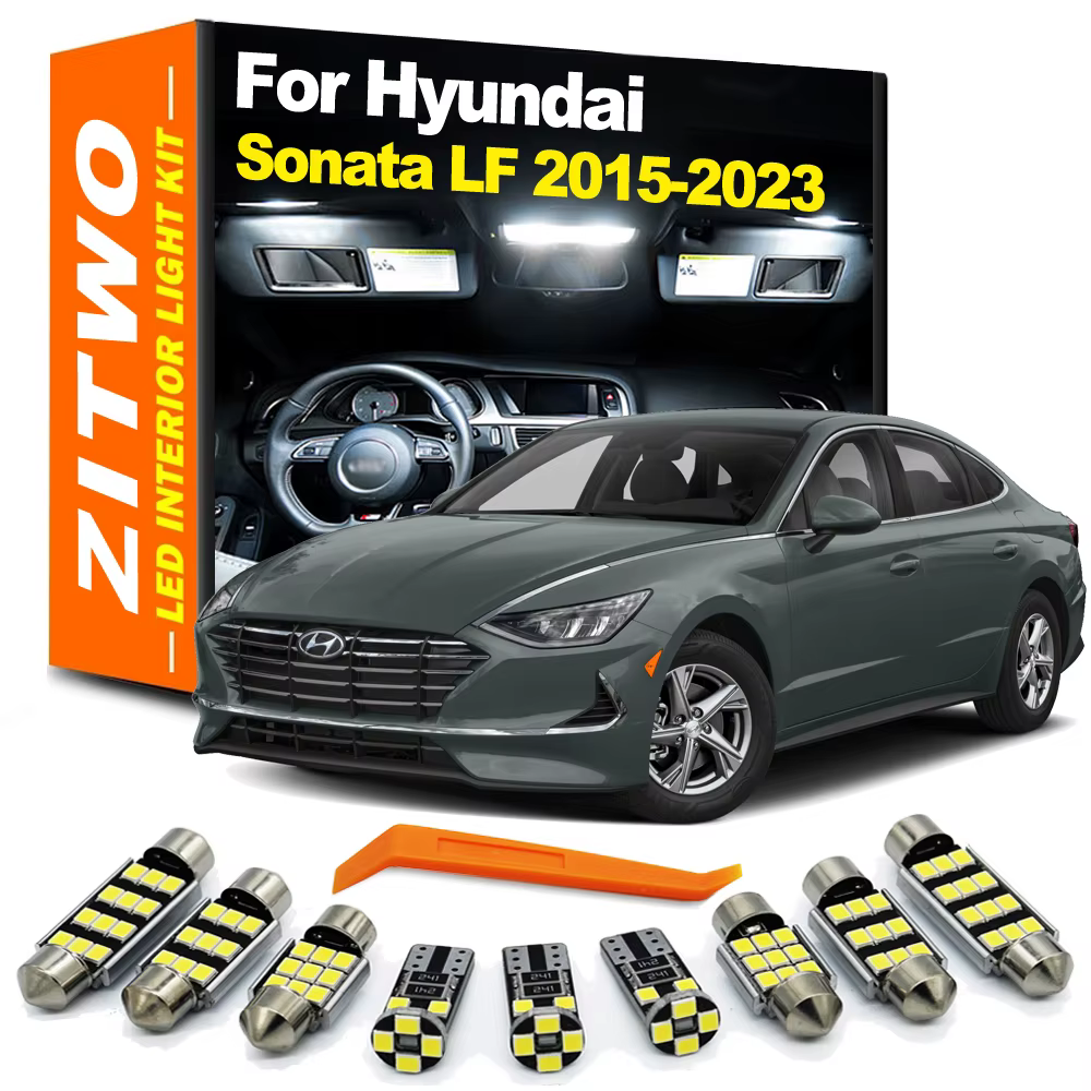 ZITWO 13 Uds bombilla LED para coche mapa Interior Kit de luz de placa de número de techo para Hyundai Sonata LF MK7 2015 - 2019 2020 2021 2022 2023