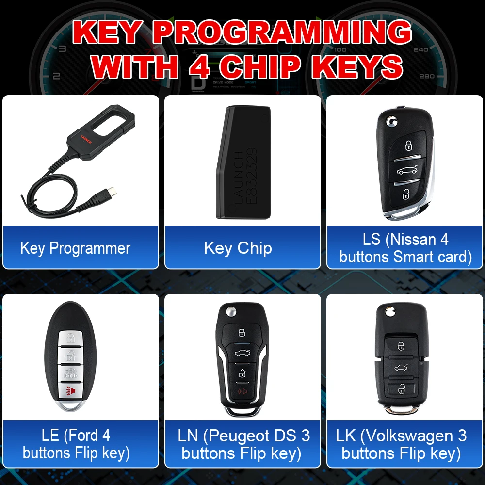 LAUNCH X-431 Programador de llaves con chip y mando de 4 botones - imagen 5