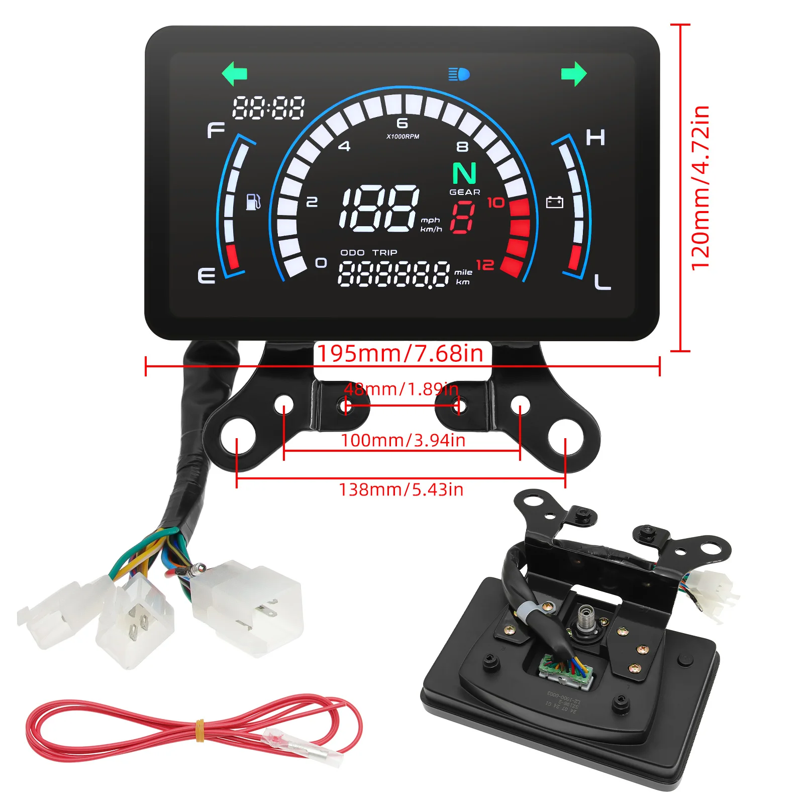 Velocímetro digital Honda EX5 LCD impermeable con odómetro y tacómetro - imagen 5