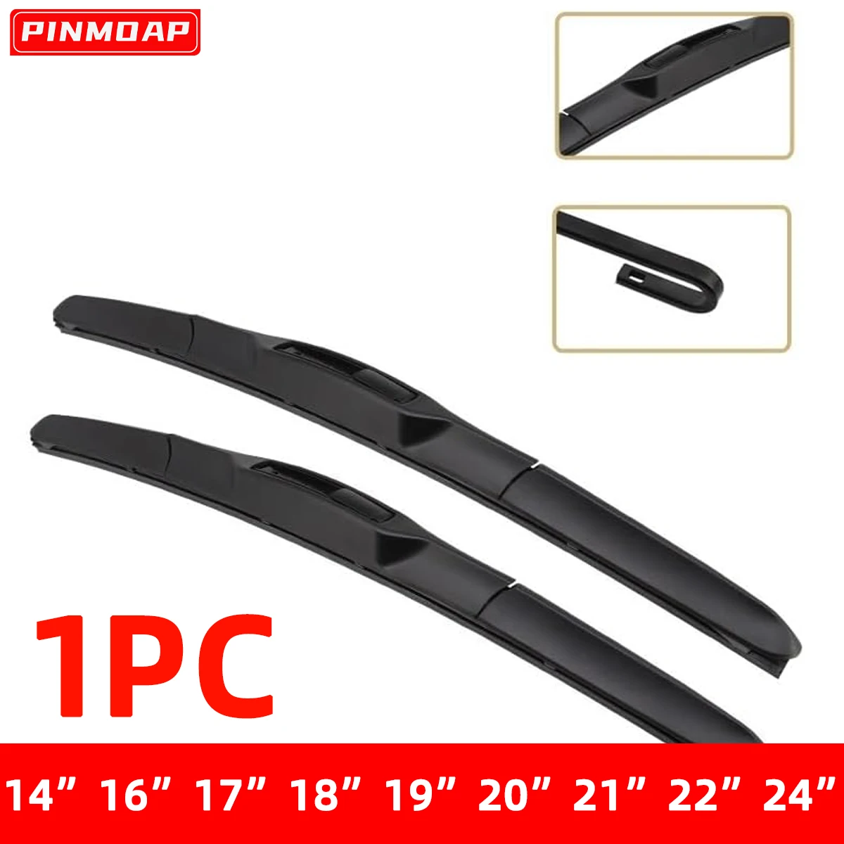 1 limpiaparabrisas General J/U de tres etapas para coche son silenciosos, duraderos y de alta calidad 14 "16" 17 "18" 19 "20" 21 "22" 24