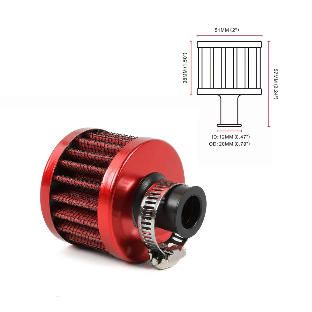 RASTP RS-OFI003 filtro de aire tipo seta 12 mm para admisión - imagen 2