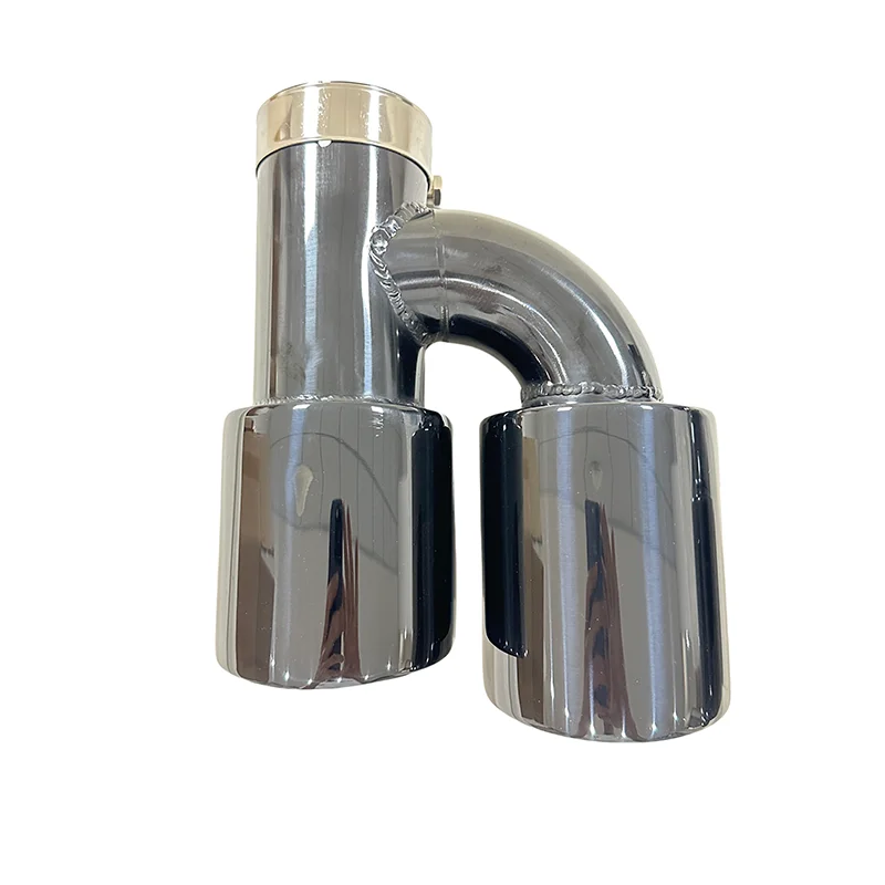 Tubo de escape en forma H con silencioso negro – acero inoxidable - imagen 2