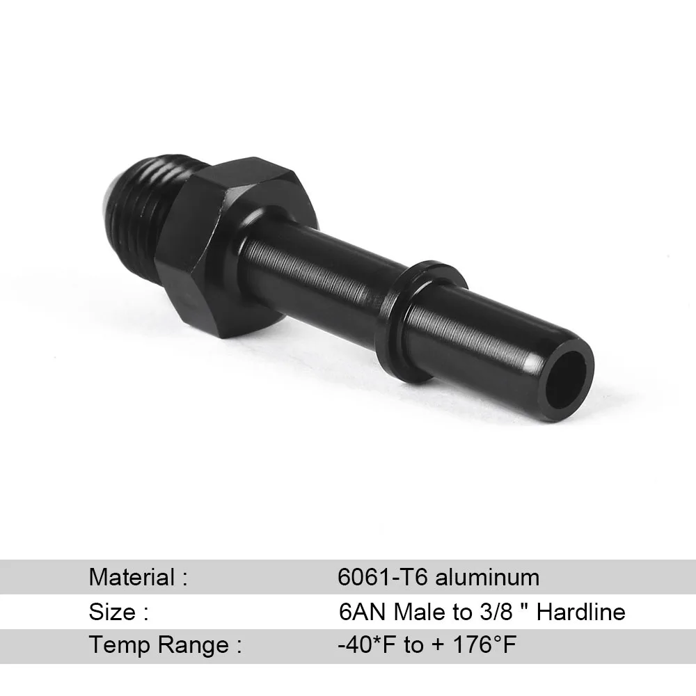 Racor AN6 macho aluminio para línea de combustible EFI 5/16" - 3/8" - imagen 3