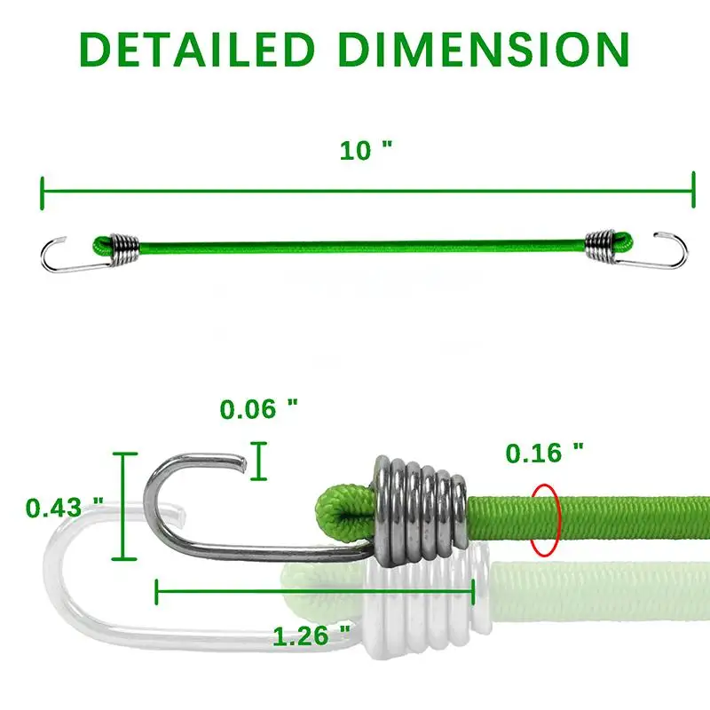 10 Correas Elásticas Camping 4mm - imagen 3